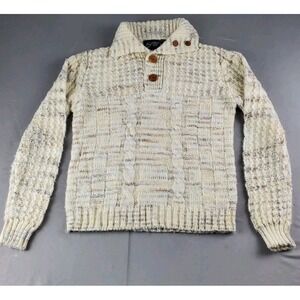 Vintage Studio 33 Sweater Womens Medium White Chunky Cable Knit Fisherman 90s